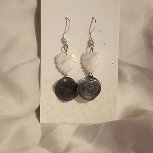 Homemade earings white and silver
